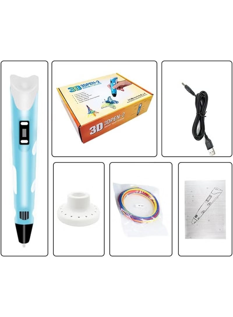 Xpert Professional 3D Pen-2 with LCD Display | STEM Educational Drawing Tool for Kids & Adults | Includes PLA Filaments & Power Adapter | Blue - Image 4